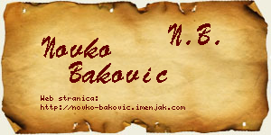 Novko Baković vizit kartica